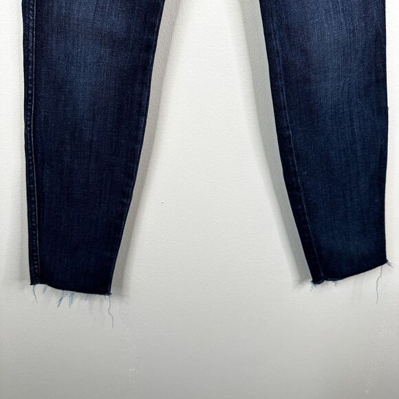 AYR Jeans Womens 26 x 26 The Riser Skinny Raw Hem Dark Wash Blue Stretch - Picture 3 of 10